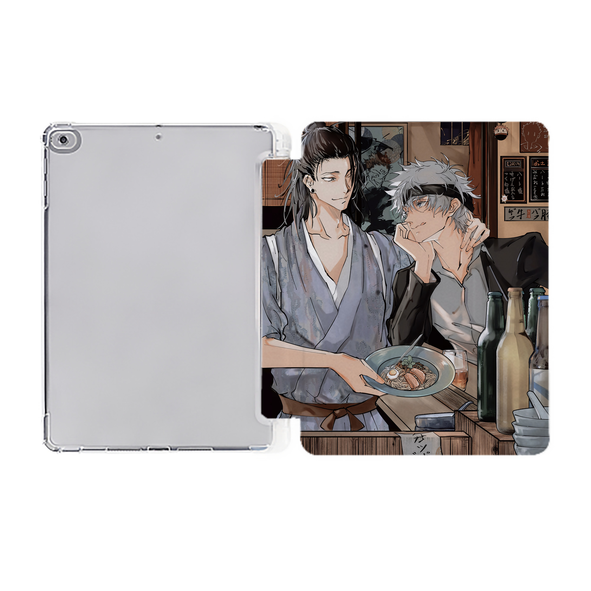 （画像用） 呪術廻戦 Jujutsu Kaisen IPad ケース ペン収納付き 三つ折りスタンド PUレザー×シリコン 対応機種9.5/10.5/10.9インチ